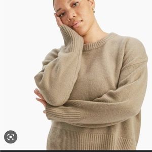 Naadam Luxe Cashmere Fisherman Trim Crewneck Sweater